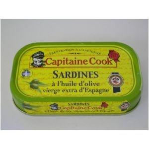  Sardine Capitaine Cook - conserve semi conserve nous proposons de la sardine----marques - capitaine cook----- boites de 115g--- 4 a 6 sardines par boites--- cartons de 12 boites--- 350 cartons par palettes--dluo - 06/2015--dispo 33 palettes------prix - 0.35 ht/bte   fob--départ bretagne