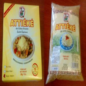  Semoule De Manioc Attieke De Côte D'ivoire - céréales recherche partenaire pour distribution en gros,  demis-gros ou détail d'attieke en semoule. conditionnement en carton de 300g et sachet de 500g. produit naturel sans conservateur ni gluten,  naturel et digeste--quantités disponible selon commande.