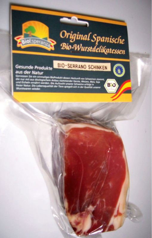  Jambon Cru Serrano Bio Sans Os - viandes et oeufs la production de produits écologiques de haute qualité. le bien-etre du consommateur fait partie de notre philosophie. la ferme bio produit une grande variété de produits a base de viande de porc,  à partir de viande fraîche à la viande salée. to