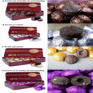  Tuo De Thé Pu Erh Dans Boite Cadeau En Métal - café cacao thé tuo de thé pu-erh (4 à 5g) présentés dans une très belle boîte métallique (dimensions- 17*10*3cm). 15 mini tuo par boite. thé pu-erh extra,  année de production 2011,  à laisser vieillir dans un endroit sec,  comme le bon vin. quatre 