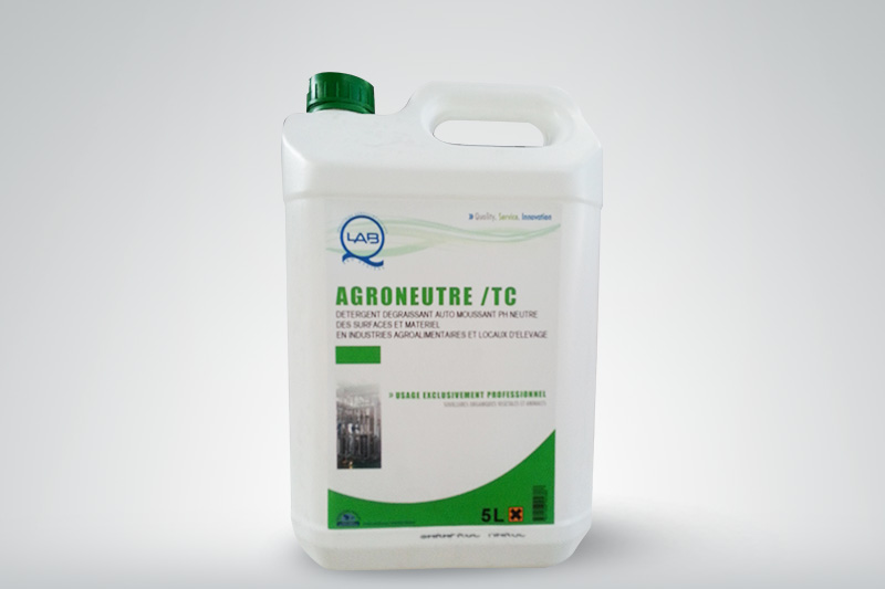  Agroneutre /tc:détergent Neutre Pour Les Iaa - hygiene entretien agroneutre /tc est un détergent dégraissant auto moussant à ph neutre destiné pour le nettoyage des surfaces et matériels en industries agroalimentaires,  efficace pour l'élimination des souillures organiques végétales et animales..