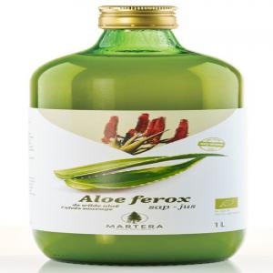  Aloe Ferox Bio - boissons non alcolisée pur jus d'aloe ferox certifié bio.--contient la pulpe et la feuille.--boisson supérieure à celle de l'aloe vera--plus riche en magnésium,  phosphore,  potassium...--bouteille en verre fumé d'un litre--ncp