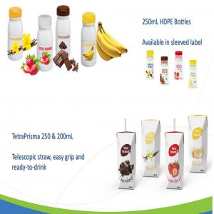  French Flavored Uht Milk New Small Format - milk and milk products we are pleased to introduce you our new product - french fresh uht flavored milk. --this product provides you long shelf life milk (9 to 11 months) and choice with its 4 recipes - strawberry,  chocolate,  vanilla and banana. --it is made from french fresh uht milk and its shape provides easy grip for 