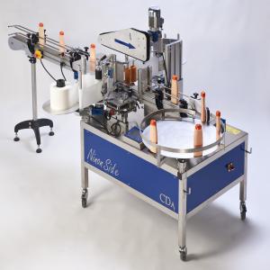  Étiqueteuse Automatique Ninon Side - matériels machines etiqueteuse automatique pour la pose d'étiquettes adhésives par le coté sur support plat ou légèrement ovalisé compatible avec toutes sortes de produits - cartonnages,  barquettes,  boites... type de convoyage adapté au produit.----caracteristiques gene