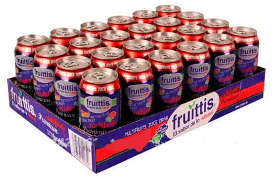  Jus De Fruits Fruittis En Canette 33cl - jus concentré sirop exporte jus de fruits fruittis d'espagne,  format canette 33cl,  parfums- mangue,  organe,  goyave,  tropical,  coco,  fruit de la passion. prix de fob-  eur 0, 20/ canette--port-  valence,  avec exclusivit&eacute; sur l'importation.