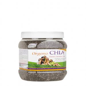  Orgono Chia - fruits secs et graines grillées 1400% de magnésium en plus que le brocoli,  800% de phosphore de plus que le lait,  700% d’oméga-3 en plus que le saumon d’atlantique,  500% fois plus de calcium assimilable comparé au lait,  300% de----sélénium en plus que le lin,  200% plus de fer que dans les é