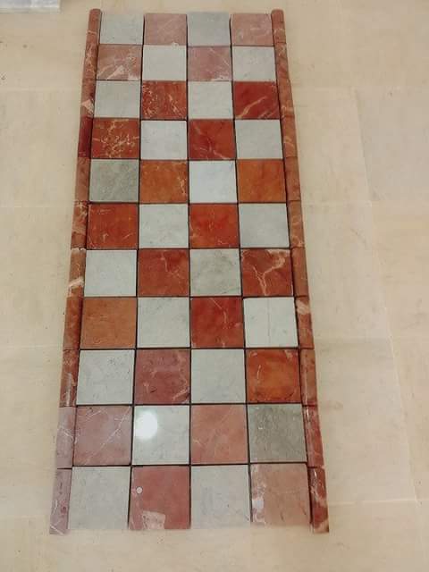  Travertin Rouge - pierre roche travertin rouge et marbre thala gris adouci 10*10*2cm--travertin rouge et marbre thala beige adouci 10*10*2cm--tant en int&eacute;rieur qu'en ext&eacute;rieur,  ces carreaux en marbre gris et rouge 10x10cm donneront &agrave; votre espace &eacute;l&eacute;gance et authenticit&eacute;.