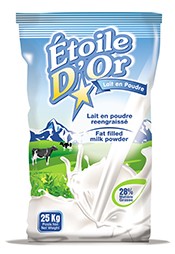  Lait En Poudre 28% Mat Grasse - lait et produits laitiers  nouvelle marque de lait en poudre que notre groupe a developpé pour le marché africain et maghrebin. de part sa composition (28%mg) et sa texture (pas de colorant ajouté) ce lait s'adapte très bien aux exigences et spécificités que requiert la prépar