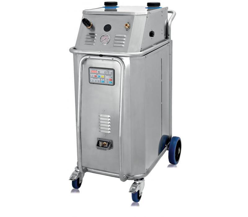  Générateur Vapeur 150 Bar - hygiene entretien générateur de vapeur triphasé d'une pression opérative de 150 bar avec carrosserie tubulaire en acier inoxydable avec imperméabilité ipx5. ce générateur dispose d'un système de recharge automatique,  d'un dispositif de régulation d