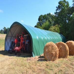 Abri Tunnel Serre Neuf 9.20 18 Français - matériels machines abris tunnels spécial stockage ou élevage medimax,  direct fabricant français--largeur - 9, 20m à pieds droits--longueurs - 18m,  24m ou 30m (d'autres longueurs sur devis).--structure en tubes ovales en acier galvanisé 80x50mm,  2mm et 1, 50mm d'épaisseur.--5 lig
