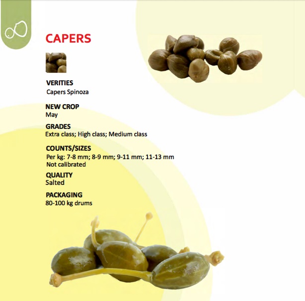  Les Câpres - fruits et légumes nous vous proposons des c&acirc;pres &agrave; des prix tr&egrave;s comp&eacute;titifs.--notre soci&eacute;t&eacute; est sp&eacute;cialis&eacute;e dans la promotion et la commercialisation de produits agroalimentaires ouzbeks (ouzb&eacute;kistan). --nous garantissons des produits de bonne qualit&eacu