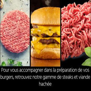  Steak Haches Halal - viandes et oeufs steaks hachés halal,  origine ue,  différentes tailles du 45 gr au 180 gr,  gaufrés ou striés--conditionnement en carton vrac par 5 kg env.--abattage manuel,  sans étourdissement,  --livraison toute france--min de commande - a la palette--