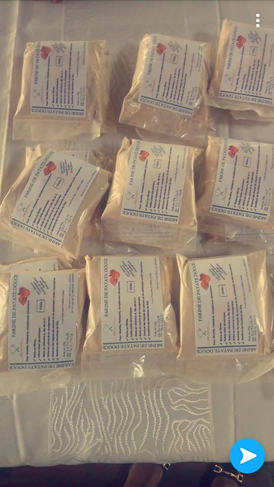  Vente De Farine De Patate Douce - patisserie dans la zone d'abidjan,  le produit peut etre livré à des revendeurs à  partir d'un carton qui contient 50 sachets. le prix de vente autorisé au détail est de 500f/ sachet. --hors d'abidjan,  la commande minimale est de 2 cartons. pour l'afrique de l'ouest,  la comman