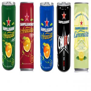  San Pellegrino Soft Drink 33cl - soft drink san pellegrino soft drink sleek can 33cl--24 cans per wrapped tray--88 trays per pallet--31 pallets per truck--shelf life 24 month--text- it--euro 0.31 per can exw italy--euro 0.34 delivered to paris--5 variants available--pictures available upon request 