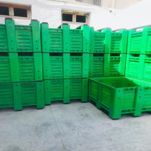  Caisse Palette Palox - conditionnement caisse palette  palox alimentaire 1200*1000*750mm avec 3 semelles et 9 pieds -- charge-600l --norme-en840-1-4--matiére- pehd--poids-35kg --