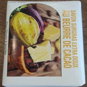  Savon Surgras Extra Doux Au Beurre De Cacao - hygiene entretien caractéristiques du savon au beurre de cacao--qualité - 100% pur et naturel sans colorant ni conservateur. d'un aspect solide et d'une couleur jaune-ivoire.--le savon au beurre de cacao est conseillé pour ses nombreuses vertus. véritable agent hydratant,  le beurre de caca