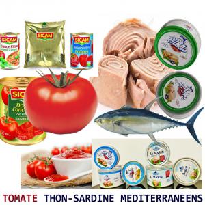  Thon Tomate Sardine ... - conserve semi conserve nous vendons par conteneur complet uniquement ----- -----------------tomate de méditerranée ----------------------polpa  -  double concentre de tomate  -   tomate cubée  -  tomate concassée a l ail   -  sauce pizza basilic origan  - tomate pelée--------------------