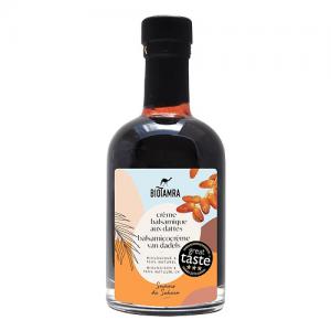  Crème Balsamique Aux Dattes Bio - épices aromates la couleur acajou foncé,  sentant divinement bon,  la crème balsamique aux dattes bio enrobe votre bouche de douceur. elle brille sur les desserts,  étincelante sur des fruits frais. étonnante sur du fromage,  elle fait chanter vos papilles nappée sur une salade mixte.