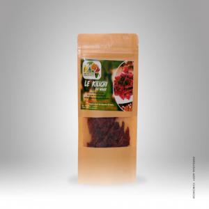 Le Kilichi - viandes et oeufs le kilichi est un amuse-bouche fait à base de viande de bœuf grillée,  séchée et assaisonnée avec les épices tels que le sel,  gingembre,  ail,  le poivre et le piment. il peut etre accompagné avec de la bière,  du whisky et du vin. c’est l’am