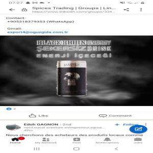  Boisson Énergisante - boissons non alcolisée nous vendons des boissons &eacute;nergisantes fabriqu&eacute; en turquie black bruİn (energy drİnk) coffee black bruİn mojİto black bruİn acaİ black bruİn sugarfree black bruİn energy black bruİn multİ vİtamİn black bruİn v&