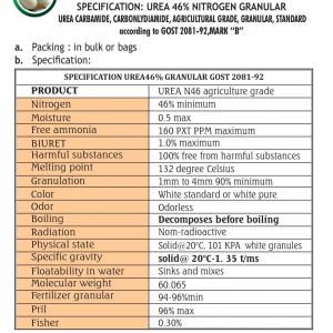  Uree N46 Agriculture Grade - chimie additif engrais *** attention jardiniers et agriculteurs !**----nous avons une grande quantité de l'urée (plus de 50000 tonnes) disponible à la vente et nous sommes impatients de vous en faire profiter. l'urée  est un fertilisant organique qui contient de l'azote,  un élémen