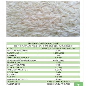  Ir64 Parboiled And White Raw Rice 5%: Pakistan - other greetings africa, ----commodity- ir64 parboiled and white raw rice 5%.--price- 440 usd per mt cif west africa ports.--payment- lc at sight,  dlc mt700,  or sblc mt760--quantity- 12500mt shipment moq--note- the buyer needs to send the official loi or icpo and he/she should mention the lc issuer bank nam