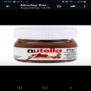  Nutella - produits sucrés  je vends du nutella en pot de 25 grammes id&eacute;al pour les h&ocirc;tels restaurants et cantines scolaires quantit&eacute; importante 3 containers .