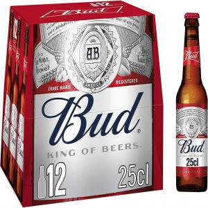  Bière Blonde Bud Pack De 12 25 Cl - boisson alcoolisée bi&egrave;re bud en bouteille de 25 cl dluo 03/12/23 12 bouteilles par pack 108 packs par palette 3 palettes disponibles 5.50   ht le pack teneur en alcool 5 % enl&egrave;vement dans nos locaux &agrave; bordeaux possible par vos soins ou nous pouvons vous faire une offre de transport.