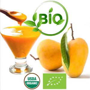  Puree De Mangue Bio Organic Mango Puree - jus concentré sirop  purée de mangue biologique fabriquée à partir de fruits mûrs naturellement et cultivés sans pesticides ni engrais,  récoltés dans des fermes certifiées biologiques. ----utilisation---boissons,  jus de fruits,  nectars,  smoothies,  crèmes gla