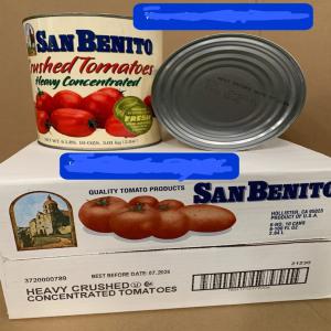  Tomates San Benito - conserve semi conserve de la tomate écrasé concentrée pour une alimentation saine disponible le carton contenant 6 grande boîtes de 300g (3.01kg) livraison partout.