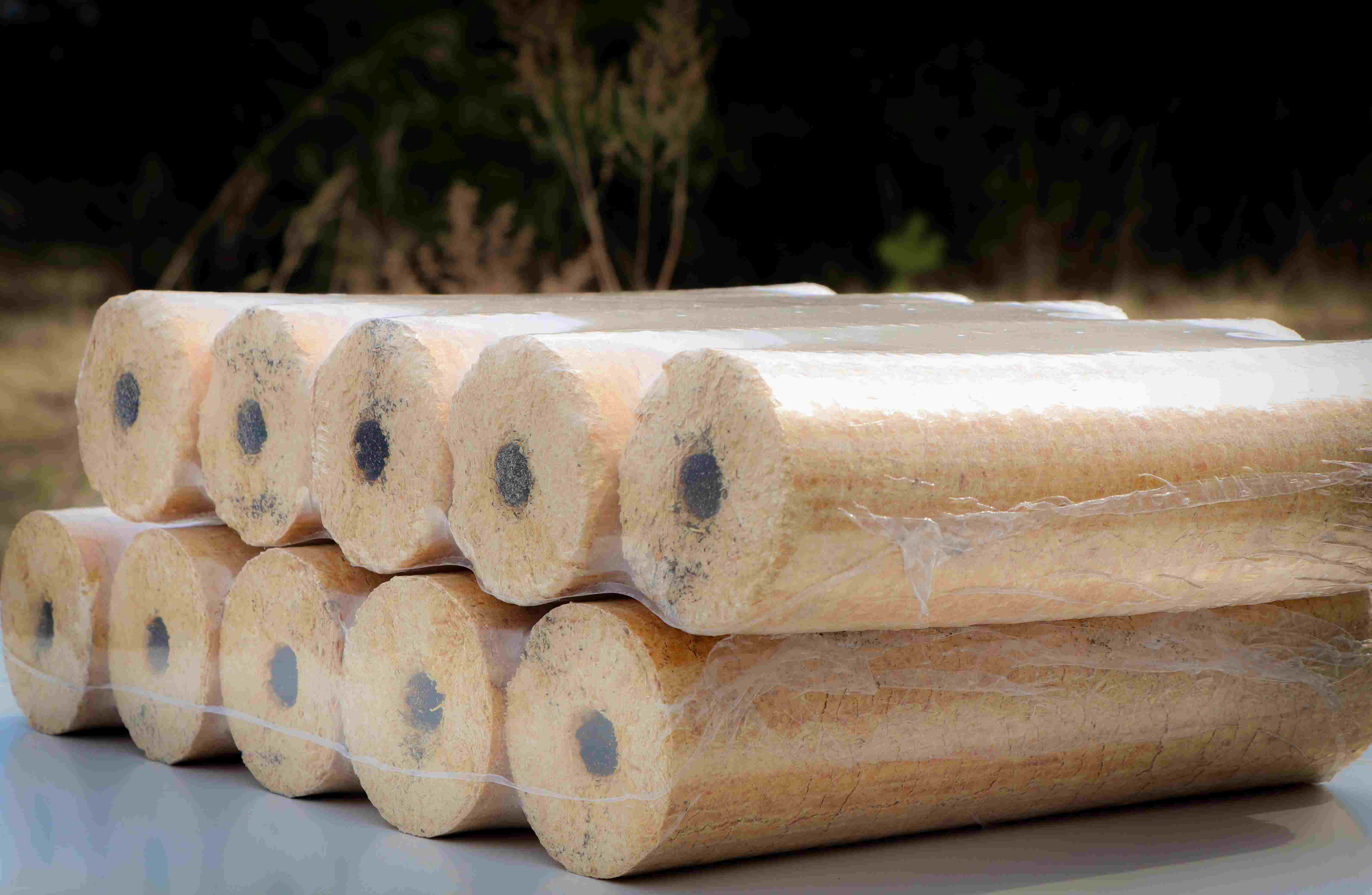  Briquettes De Bois - bois charbon fibre le poids de la palette 960kg--24 palettes dans le camion--sur la palette 96 caisses,  10kg chacune.--bois - pin/epicéa