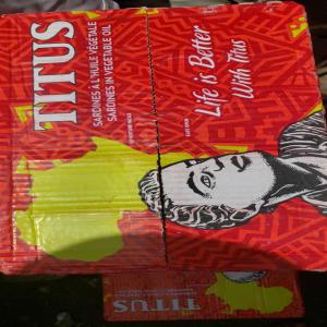  Sadine Titus - poissons bonsoir nous sommes une entreprise beninoise disposant de 1000 cartons de titus nous sommes capable de livr&eacute; dans tous la sous r&eacute;gion. cordialement merci. 