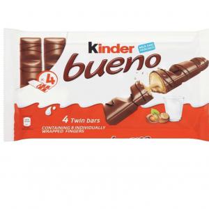  Kinder Bueno, 10 43g - produits sucrés une délicieuse gaufrette croustillante enrobée de chocolat au lait avec une garniture onctueuse et crémeuse aux noisettes.----10 paquets jumeaux--emballés individuellement--garniture onctueuse au lait et aux noisettes--super collation--10x43g