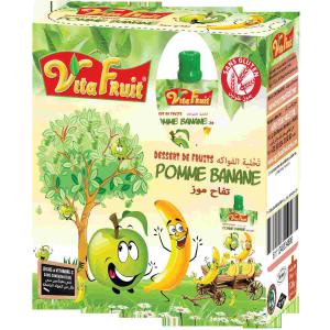  Gourdes De Dessert De Fruits Pomme-banane 4*80g - fruits et légumes nos compotes de fruits vitafruit riches en vitamine c,  sans gluten et sans conservateur,  sont idéales pour un dessert ou un goûter frais et léger.--nos fruits sont soigneusement sélectionnés et préparés pour le plaisir des petits et des grands.--d&egra
