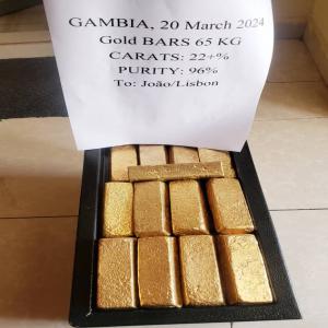  Gold Au Metal 22+ En Gambie - métaux origine guin&eacute;e quantit&eacute; 65kg qualit&eacute; 22+ 96% prix 47000 dollars usd lieu de vente gambie taxe exportation 5% se d&eacute;placer en gambie avec testeur 00221 774410107 ou sur whatsapp 