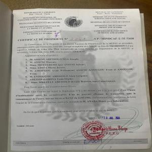  Terrain Titre Et Loti En Vente Nkoabang - mine terrain concession   lieu- nkoabang après la total a 300m du goudron--  superficie- 200m2 et 1000m2--  morcelable à partir de 200m2--  prix- 13mil le m2--  zone hyper développée