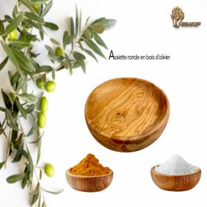 Assiette Ronde En Bois D'olivier - autres ronde en bois d'olivier très utile pour déguster ou présenter vos aliments,  que ce soit le chaud ou le froid.--chaque pièce est unique à sa façon--