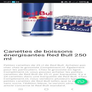  Redbull,coca Cola - boissons non alcolisée nous sommes grossiste sp&eacute;cialis&eacute; en boissons notre d&eacute;p&ocirc;t est situ&eacute; en slovaquie region nitra aujourd'hui notre soci&eacute;t&eacute; vous propose des produits au pack &agrave; la palette et au camion complet disponible en stock permanent. redbull redbull co