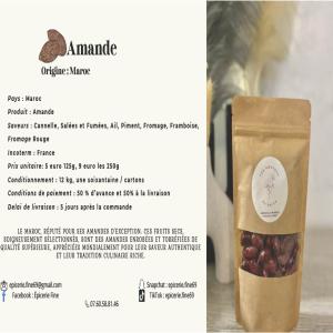  Amandes Marocaines - fruits secs et graines grillées &eacute;picerie fine69,  sp&eacute;cialis&eacute;e dans la vente de fruits secs premium. nous avons actuellement des amandes marocaines disponibles en stock en france,  pretes &agrave; etre livr&eacute;es imm&eacute;diatement.----d&eacute;tails produits ---   produit - amandes premium--         saveur