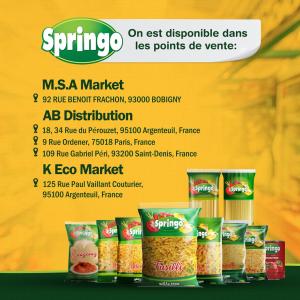  Les Produits Springo - féculents le couscous springo.,  avec leur gou t authentique et leur qualite  garantie,  sont de sormais disponibles sur les marche s franc ais.----