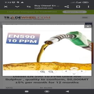  Offre De Gasoil En590 10ppm Jusqu'au 25/07/25 - pétrole gaz bonjour à tous nous avons actuellement du diesel en590 10ppm en promotion dans nos plus grandes raffineries des pays non sanctionnés jusqu'au 25 juillet 2025.--quantités- de 50.000 à 4.800.000 tonnes par mois.--prix- fob rotterdam moins de 85$ par tonne.--fob fujairah moi