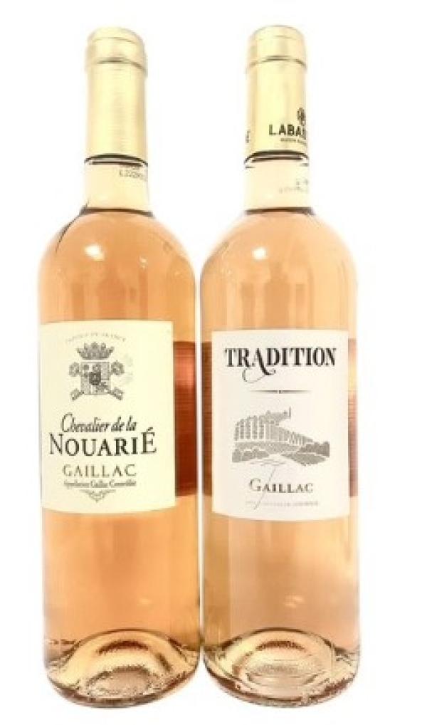 Vin Rosé (gaillac) - boisson alcoolisée gaillac rosé chevalier de la nouarié (12°)--gaillac rosé tradition (12.50°)--palettes de 600 bouteilles - possibilité de mixer.--respectivement 1.20 euros et 1.30 euros.