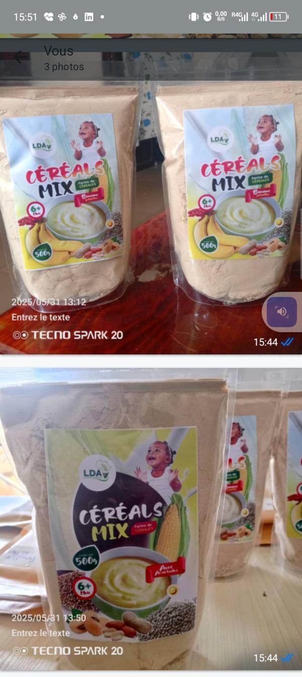  Besoin D'un Partenaire - céréales nous disposons des farines infantiles produits en quantité et en qualité à base de céréales,  de souchet,  de bananes plantain. nos farines sont excellentes pour les enfants à partir de 6 mois .