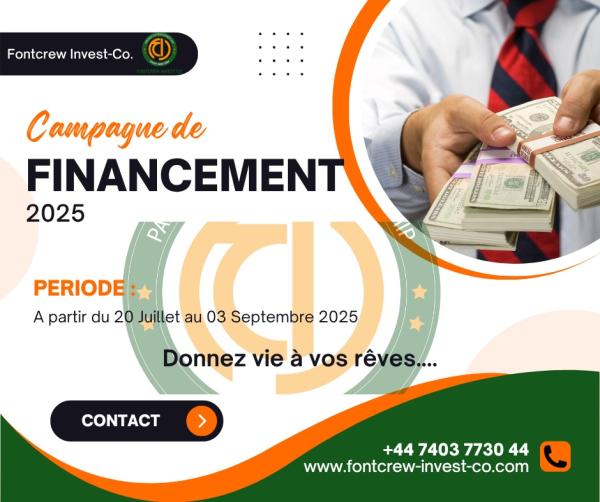  Campagne De Financement - Investissement capitaux votre projet d entreprise notre priorit&eacute; ! chez fontcrew invest co nous sommes l&agrave; pour vous aider &agrave; transformer vos id&eacute;es en r&eacute;alit&eacute; ! vous etes un entrepreneur passionn&eacute; une start up innovante vous avez une vision industrielle ambitieuse ou enc