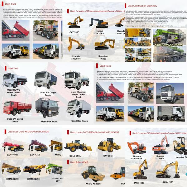  Vente Camions Shacman-export Direct Chine - matériels machines  nous proposons une large gamme de camions neufs (shacman,  howo,  sitrak) et d’engins de chantier d’occasion (cat,  komatsu,  xcmg,  sany,  zoomlion,  doosan,  hyundai,  kobelco,  etc.),  disponibles pour export vers l’afrique,  le moyen-orient et autres marchés.---- gamme disponible -----camions - benn