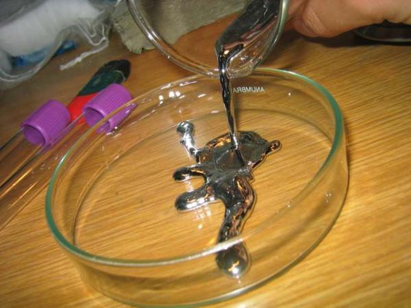  Silver Liquid Mercury - metals purity 99.95% 99.999% (depending on grade) appearance silvery white shiny heavy liquid molecular weight 200.59 g/mol density 13.534 g/cm at 25c boiling point 356.7 c melting point 38.83 c vapor pressure 0.00185 mmhg at 25c solubility insoluble in water; soluble in