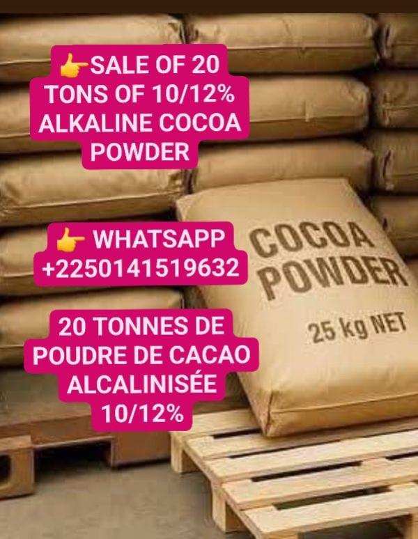  Sale Of Cocoa Powder 10/12% And Alkalized Pow - cereals sale of natural cocoa powder--10/12% -- -- sale of alkalized cocoa powder 10/12%----vente de poudre de cacao naturelle--10/12 % -- -- vente de poudre de cacao alcalinisée 10/12 %