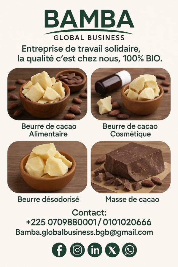  Dérivés De Cacao - café cacao thé beurre de cacao alimentaire d&eacute;sodoris&eacute;e cosm&eacute;tique. poudre de cacao naturelle alcalinis&eacute;e marron et noire. masse de cacao disponible chez nous en grande quantit&eacute; pendant toute la campagne 2025 2026 aux meilleurs prix. n'h&eacute;sitez pas &agrave; nous co