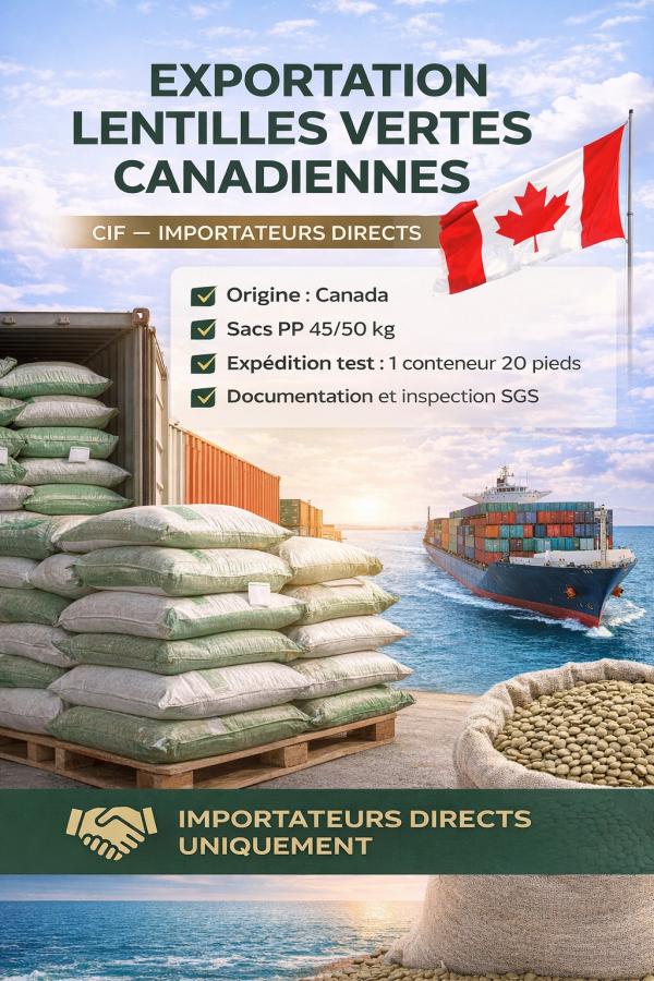  Exportation Lentilles Vertes Canadiennes Cif - fruits et légumes exportation lentilles vertes canadiennes cif – importateurs directs structure canadienne sp&eacute;cialis&eacute;e dans la coordination d’exportation de lentilles vertes d’origine canada (laird richlea eston). nous proposons des exp&eacute;ditions en cif vers ports internationaux pour importat