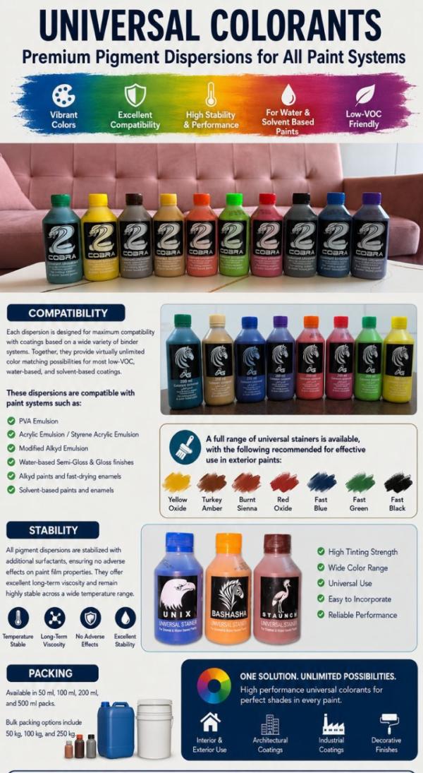  Colorant Universel - autres **cobra colorant universel** des colorants universels utilis&eacute;s pour nuancer les peintures &eacute;mail et &agrave; l'eau. nous avons d'un grand dessin anim&eacute; de 200 ml et petit dessin anim&eacute; de 100 ml depuis l'inde de l'usine disponible en gros